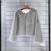 Faux Fur Jacket, Solid Color Women's Short Jacket
