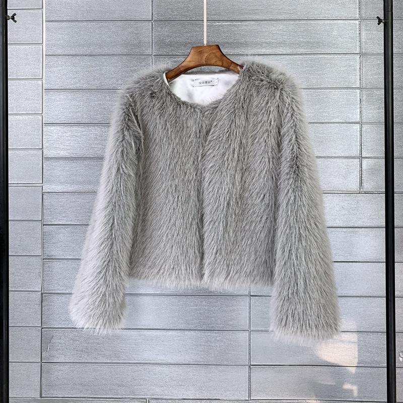 Faux Fur Jacket, Solid Color Women's Short Jacket