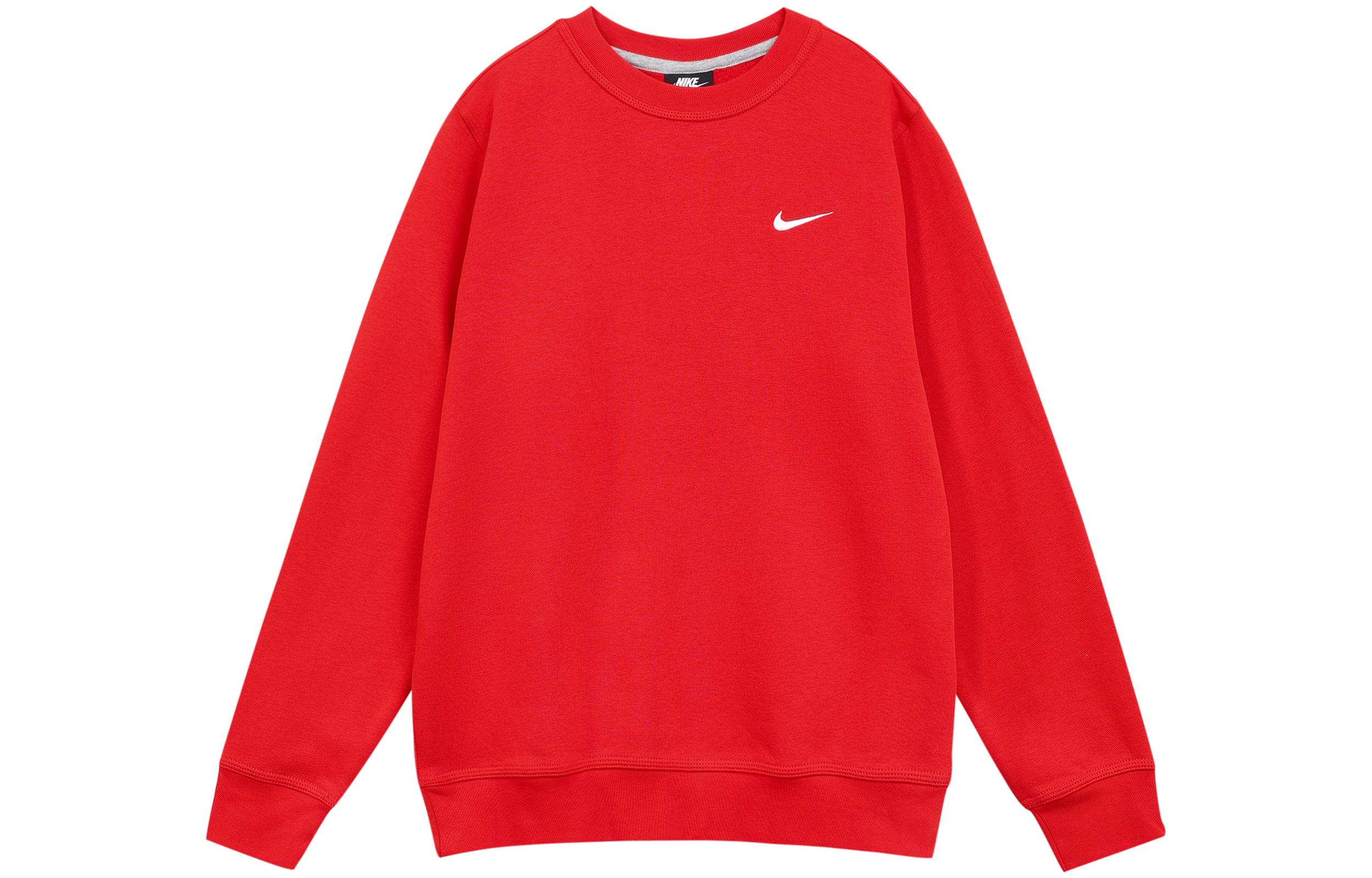 Nike Fleece Solid Color Fleece Lined Thermal Pullover Sweatshirt Men s Red 916609-657 S