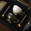 Jinge Set Tazza da Caffè e Sottotazza in Ceramica Ossea Europea Set da Tè Pomeridiano Britannico Retro Scatola Regalo Tazza da Tè Regalo