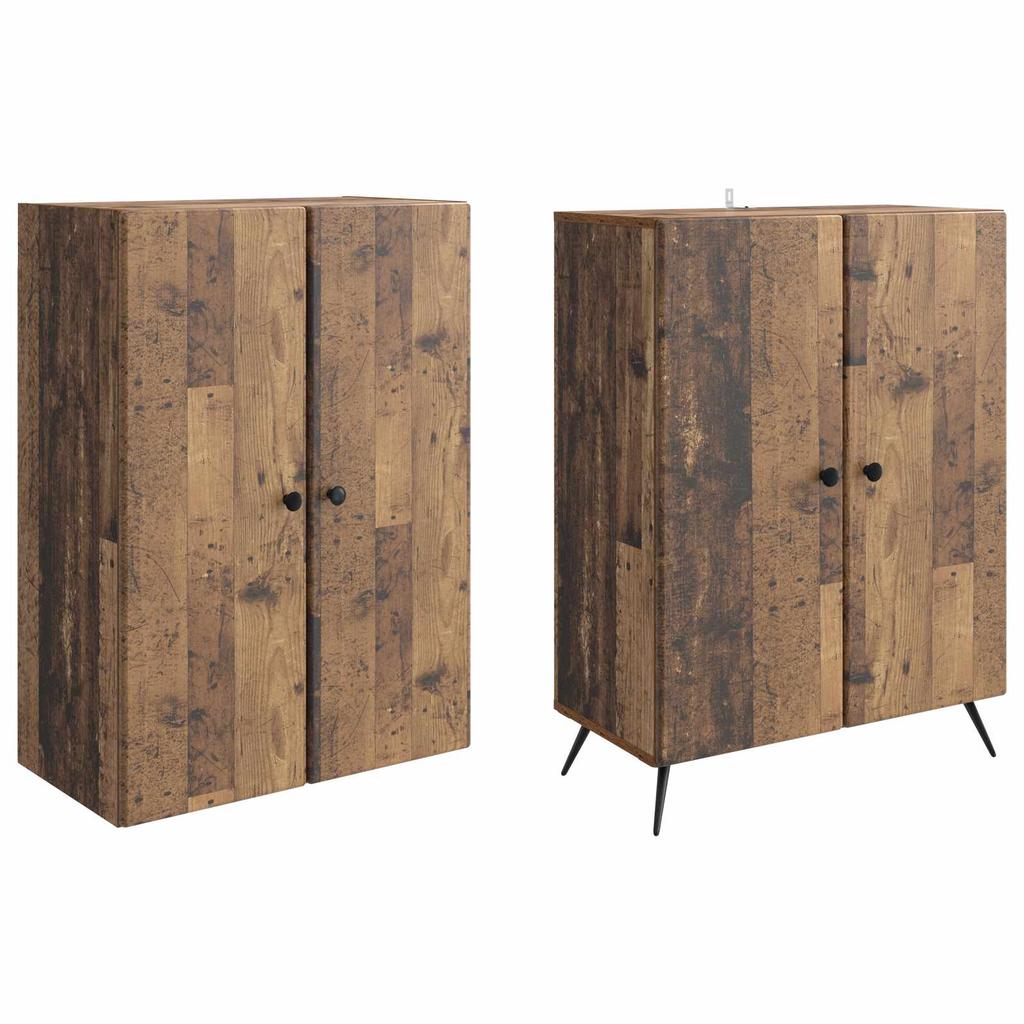 2 Piece Cabinet Set Reclaimed Wood Engineered Wood
