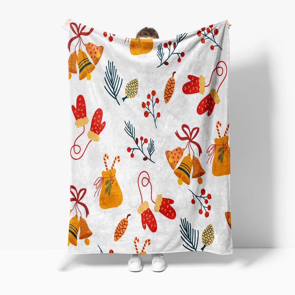 Cozy Christmas Throw Blanket Soft Flannel Festive Holiday Decor Reversible Reindeer Snowman Gift Warm Winter Bedspread