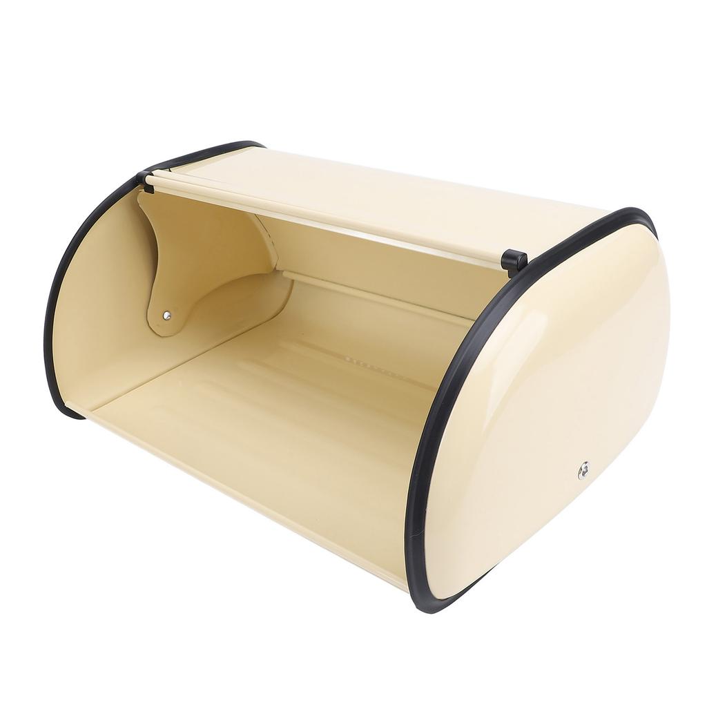 Bread Box Exquisite Elegant Drum Type Metal Bread Storage Bin for Bread Cake Doughnut Biscuit Food Tableware Champagne