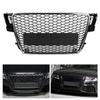 Hex Mesh Badgeless Grille Front Intake Grill Glossy Black Refit for RS Style Fits for A5 S5 B8 2008 2011