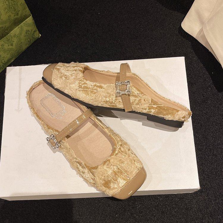 Flat heel bag head Mary Jane cool slippers women's 2025 new sequined Buling temperament sandals with skirt half slippers