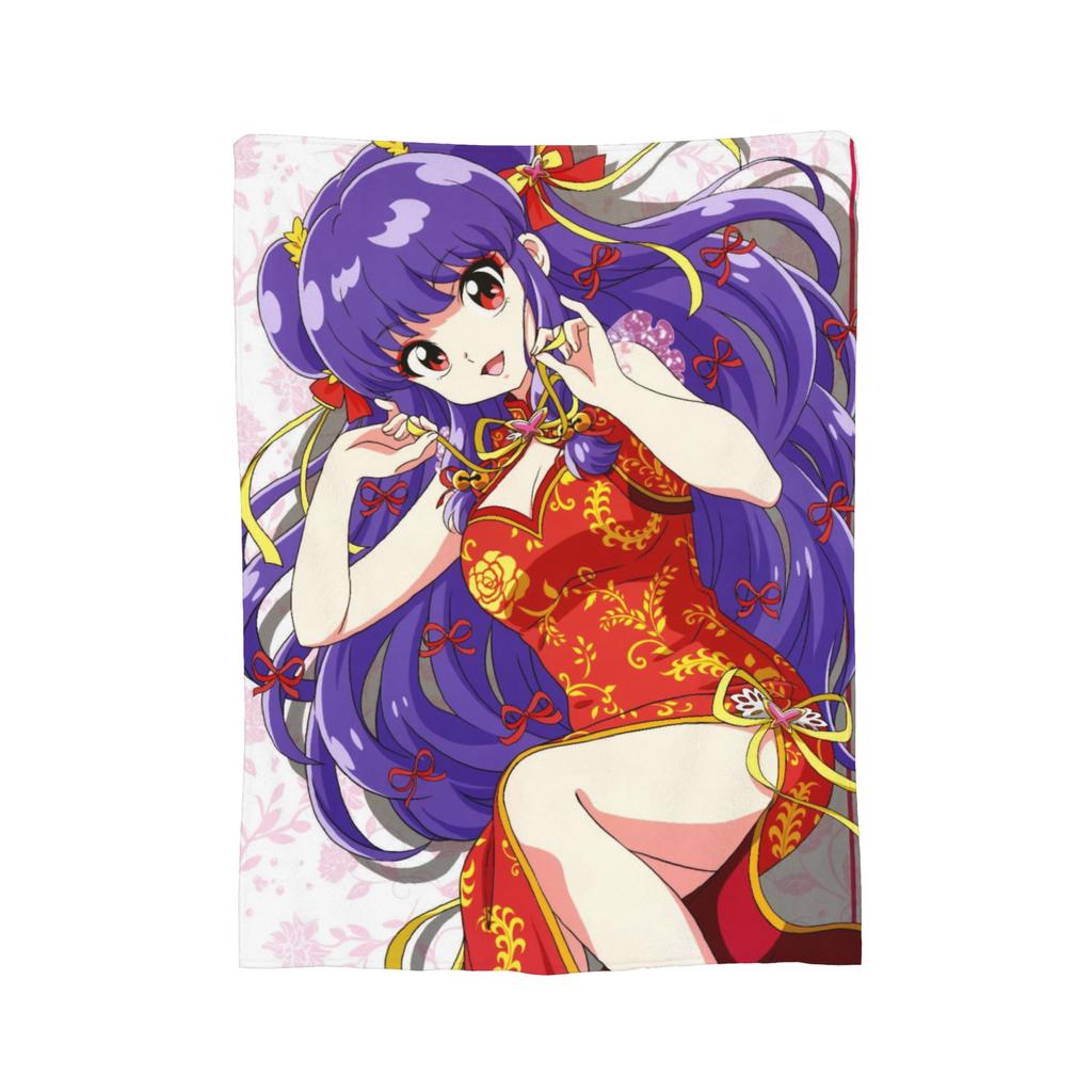 Anime Ranma And Akane Tendo Blanket Fleece Spring/Autumn  Portable Soft Throw Blanket for Bedding Couch Bedspread
