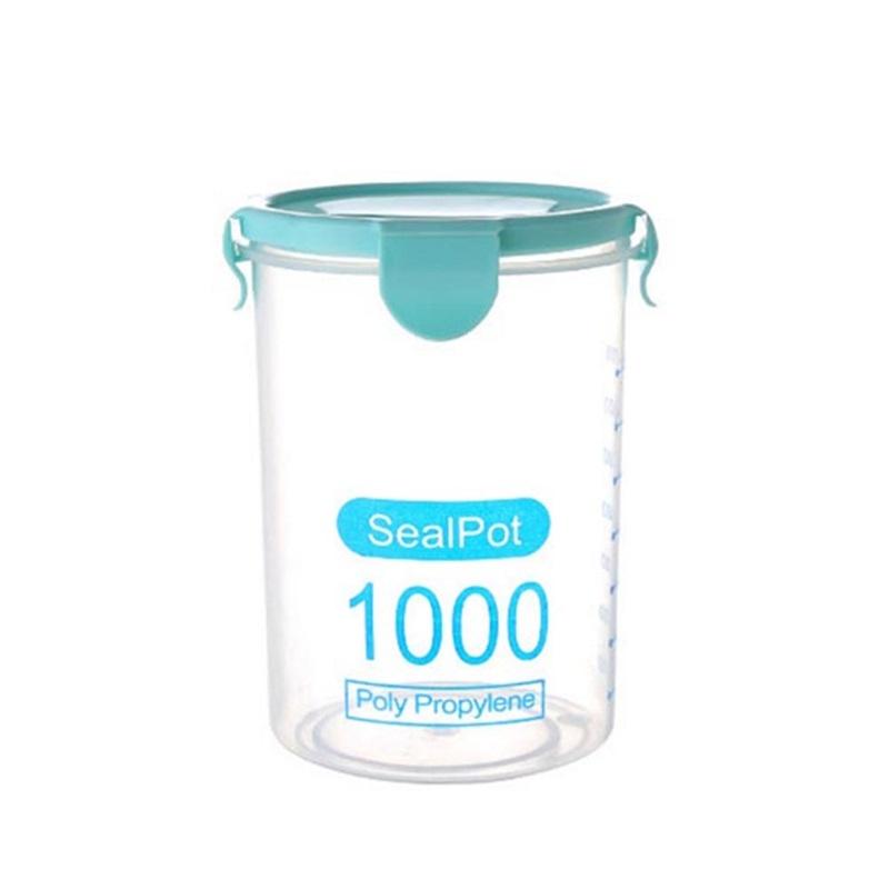Kitchen Transparent Food Fresh Keeping Sealed Cans Storage Tank with Lid Plastic Grain Storage Cans