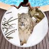 Cheetah Round Beach Towel, Soft Absorbent Quick Dry Africa Tropical Wild Animal Themed Pool Towel, Portable Circle Picnic Mat