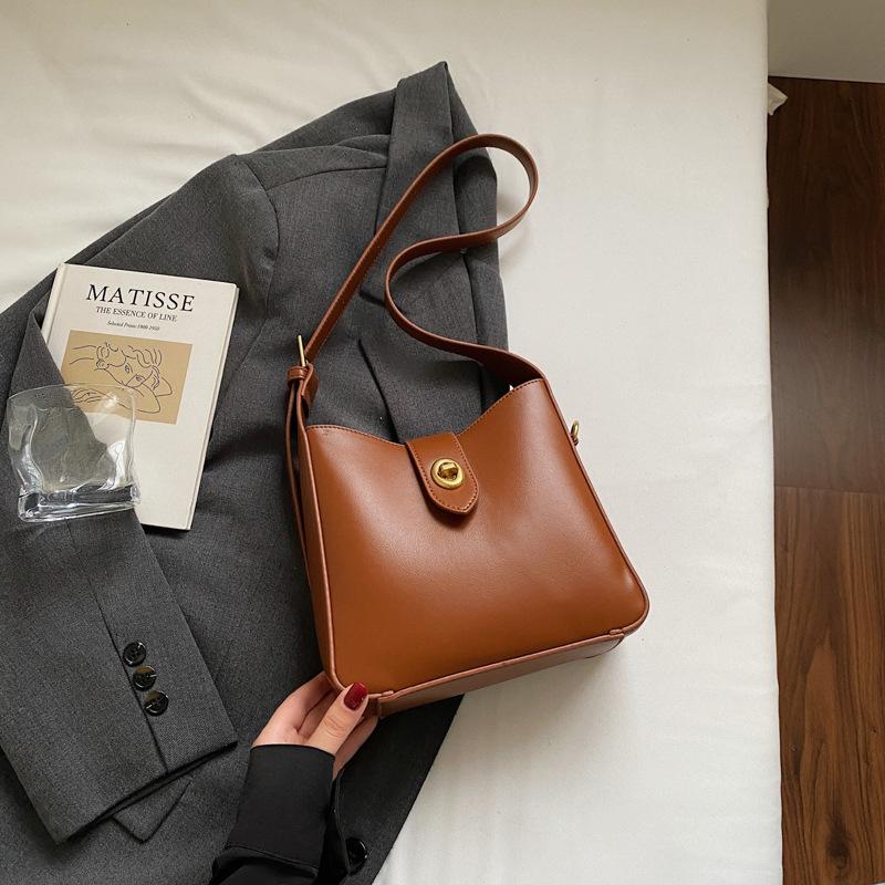 

Ретро маленькая сумка для通勤, женская новая осенне-зимняя универсальная сумка-мессенджер, модная сумка-ведро