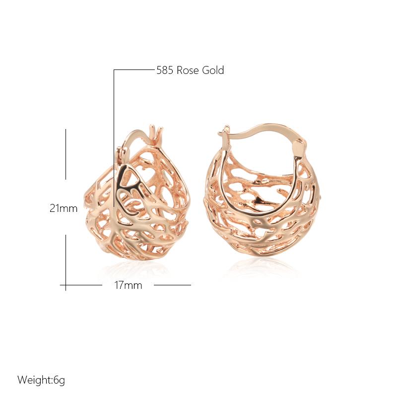 Fashion Glossy Hollow Ball Earring For Women Unusual Creative  Rose Gold Color Ethnic Bride Vintage Daily Jewelry New