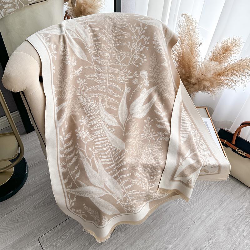 Women Winter Luxury  Cashmere Plant Pattern Scarf Thick And Warm Long Shawl Bandana Pashmina Muffler Blanket Bufanda