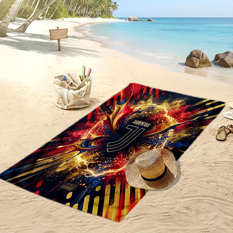 Juventus FC Printed Beach Towel Quick Dry Soft TowelPortable Large Rectangular Beach Blanket for Travel Swimming Pool