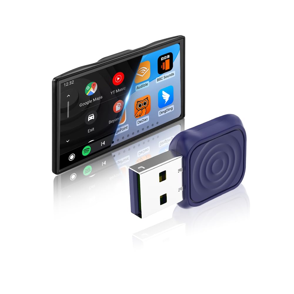 CarlinKit Mini Ultra Wireless CarPlay/Android Auto Adapter, Mini Type, Touchless Connection, OTA Online Upgrade,