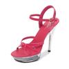 Fashion Super high heel 12.5CM summer diamond female waterproof platform hollow fish mouth shoes sexy fairy thin heel sandals