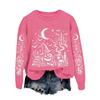 Women's Halloween Print Sweatshirt Loose Fit Casual Pullover Top for Fall and Winter