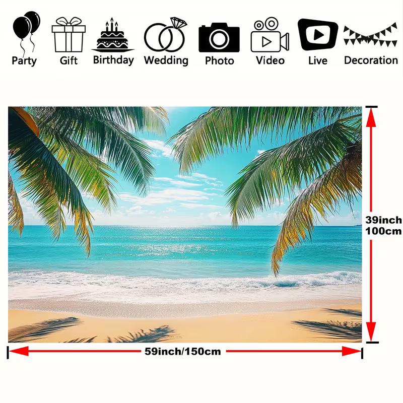 2D Turquoise Ocean Backdrop for Beach Wedding & Luau Events