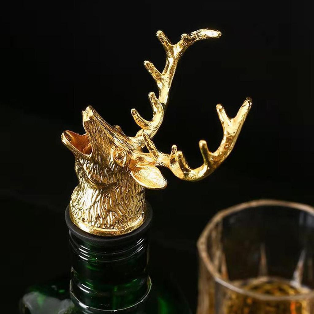 Zinc Alloy Deer Head Red Wine Aerator Pourer Spout Wine Bottle Stopper Tool