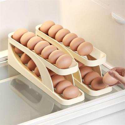 Automatischer Eier-Scrolling-Rack-Halter, Aufbewahrungsbox, Rolldown-Kühlschrank-Eierspender, Eierkorb, Behälter, Organizer für die Küche