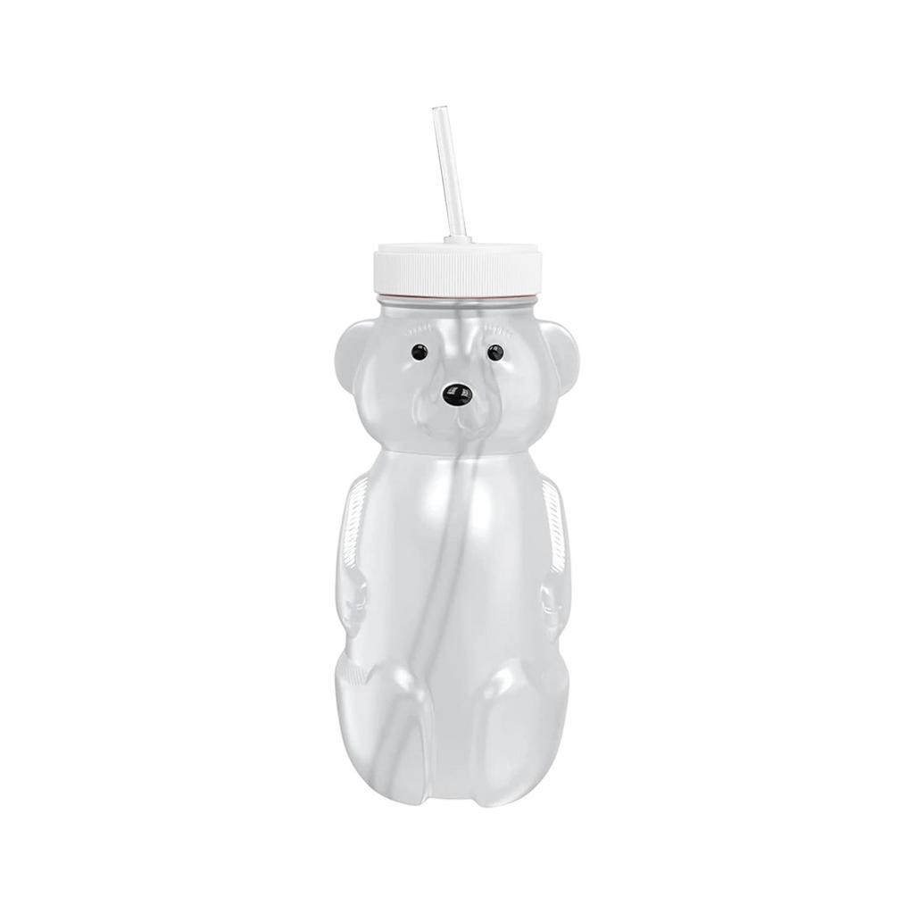 Honey Bear Straw Cup For Babies, 8-oz Honey Bear Cup With Lid, 3-Pack Learning Straw, Baby Bottle Set