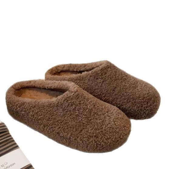Grape mother studiolee bag head one pedal thermal cotton shoes plush half slippers women wear autumn and winter