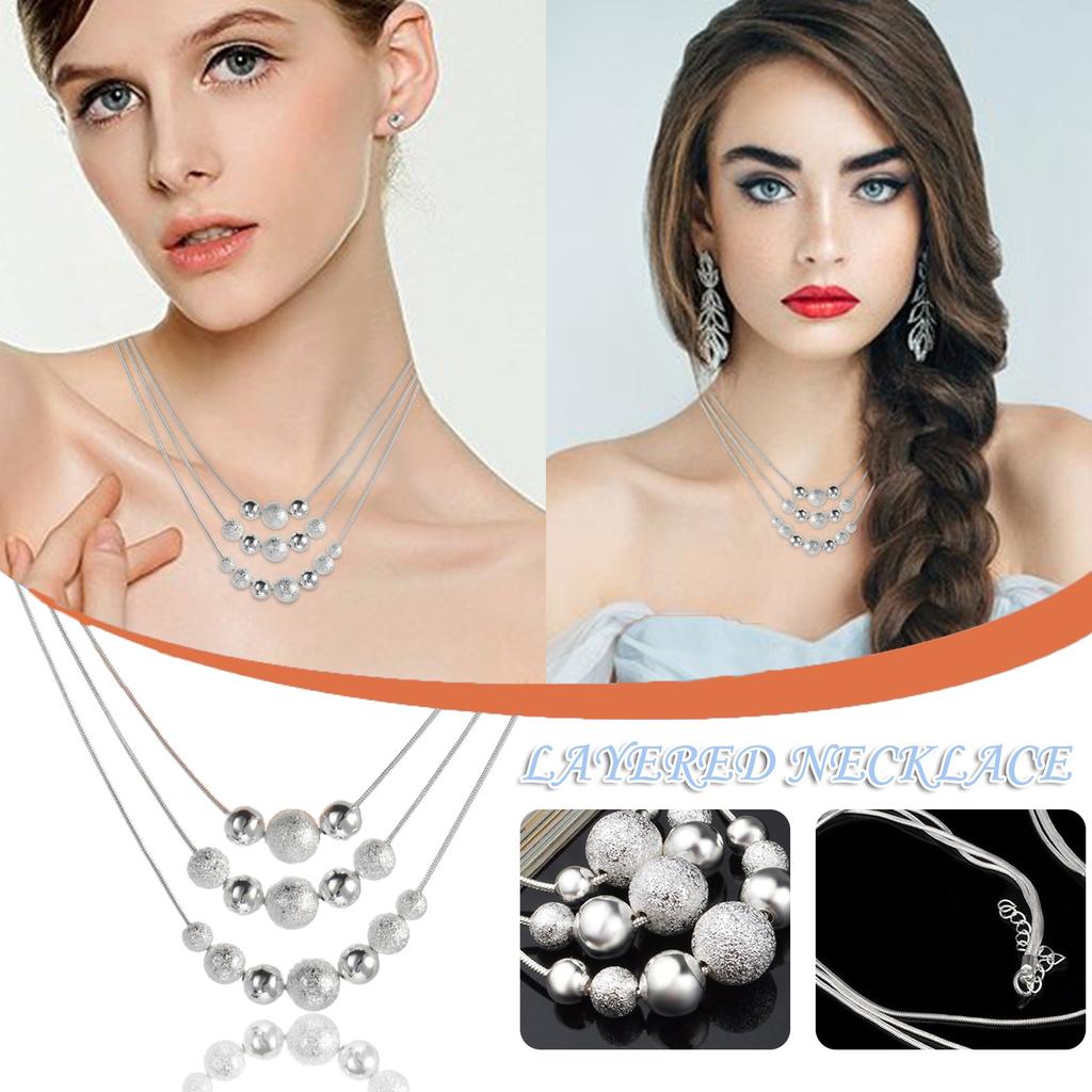 Layered Necklace Women Double Multilayer Pendant Necklace Girl  Fashion