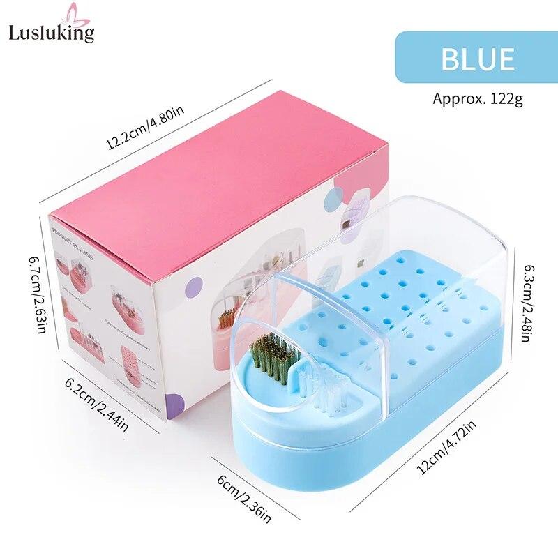 30 Holes Nail Art Drill Bits Storage Box Milling Cutter Showing Shelf Nail Tools Holder Display Electric Drill Bits Organizer