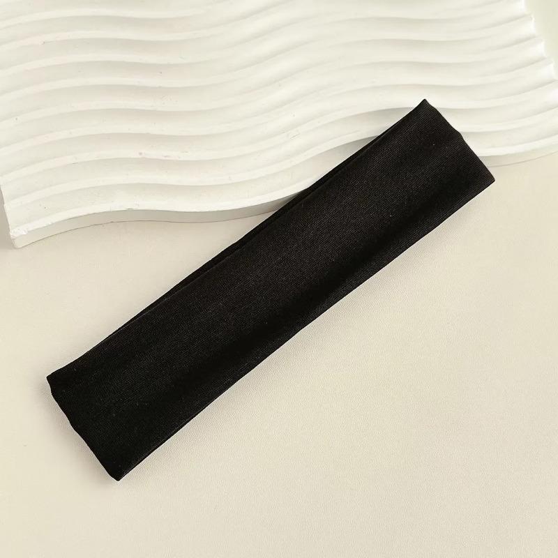 

Four Seasons Solid Sports Headbands for Women Fitness Running Yoga Solid Color Elastic Hairbands Stretch Makeup Hair Accessories чёрный