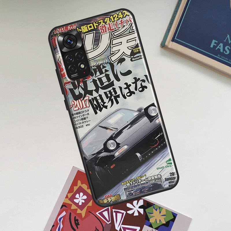 

JDM Magazine Case For Xiaomi Redmi Note 12 Pro Plus 8 9 10 11 Pro 8T 9S 10S 11S 12S 9C 10A 10C 12C Cover Redmi Note 11S