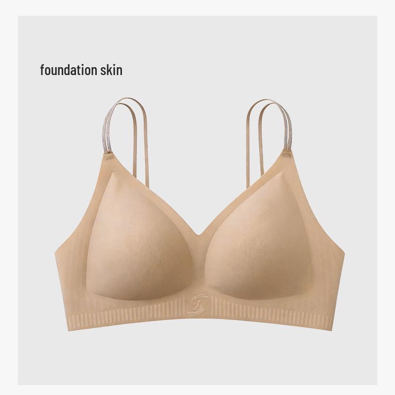

Original Foundation Seamless Bra: Invisible Underwear with Thin Straps, Backless Design, Jelly Strips, Soft Support, and Armpit Fat Collection. L (80ABC)