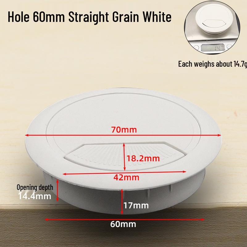 Diswei Desktop Cable Organizer Box, Round Plastic Wire Grommet for Office and Home Desk Management