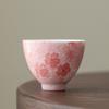 Pure hand-painted cherry blossom powder master cup high-end tea cup tea set exquisite girls tea cup high-end gift gift