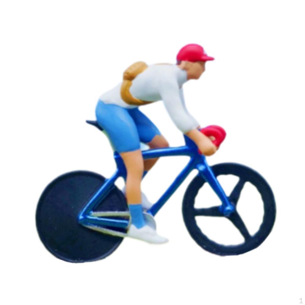 1/64 Cyclist Resin Riding Figure Cosplay Tiny People Model Crafts for Dollhouse Scenery Landscape