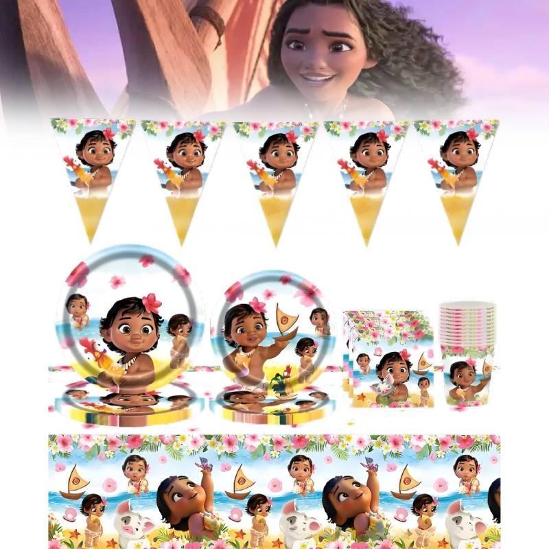 Party Supplies Moana Set Plates Napkins Cutlery Kids Holiday Decorations
