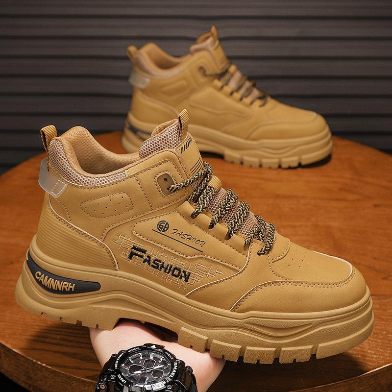 Men's shoes new autumn trend versatile high-top casual platform tooling non-slip men's sports dad trendy shoes