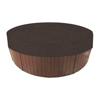 Housse de protection ronde pour jacuzzi, protection anti-poussière pour piscine, housse en tissu Oxford avec cordon de serrage pour piscine extérieure, marron
