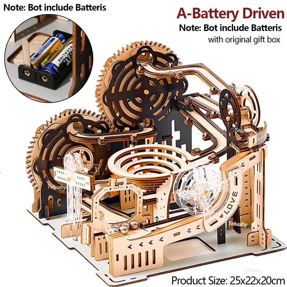 3D Ahşap Yapboz Bilye Koşu Seti Kendin Yap Montajlı Mekanik Model Yapım Kitleri Yetişkin Çocuklar İçin STEAM Eğitici Oyuncaklar Doğum Günü Hediyeleri