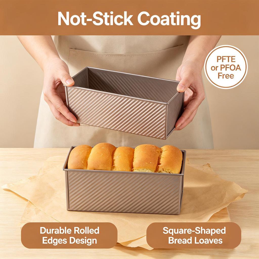 Bread Loaf Pan Carbon Steel Easy Release Non-Stick Bakeware Homemade Bread Baking Mold For Home Kitchen Restaurant Bakery Cafe