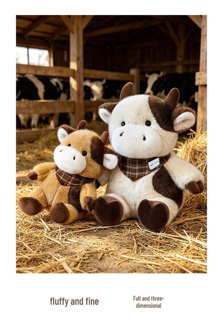 Cross-Border Plush Toys: Children's Gifts, Couple Dolls, Calf Ornaments, Event Gifts, Scarf Cow Doll