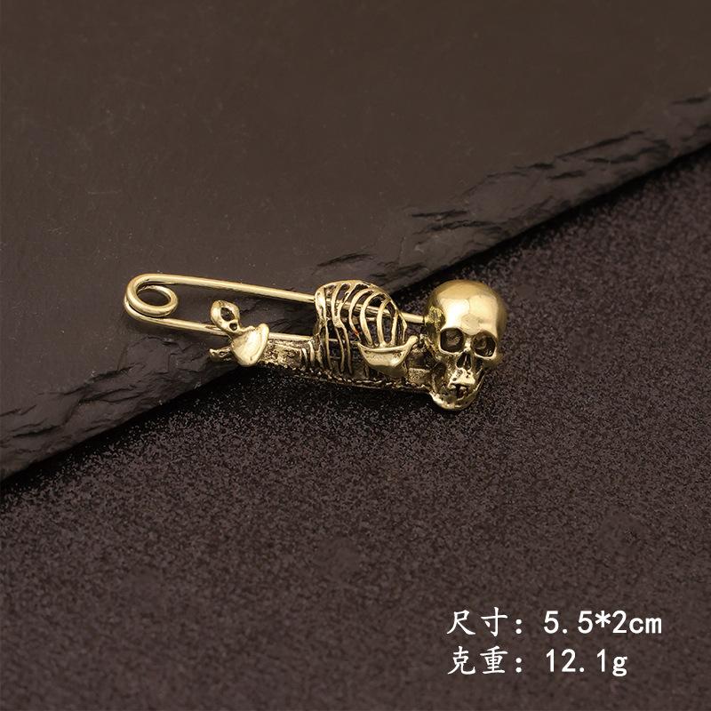 Punk Halloween Vintage Skull Pin Dark Goth Brooch Clothes Waist Accessories