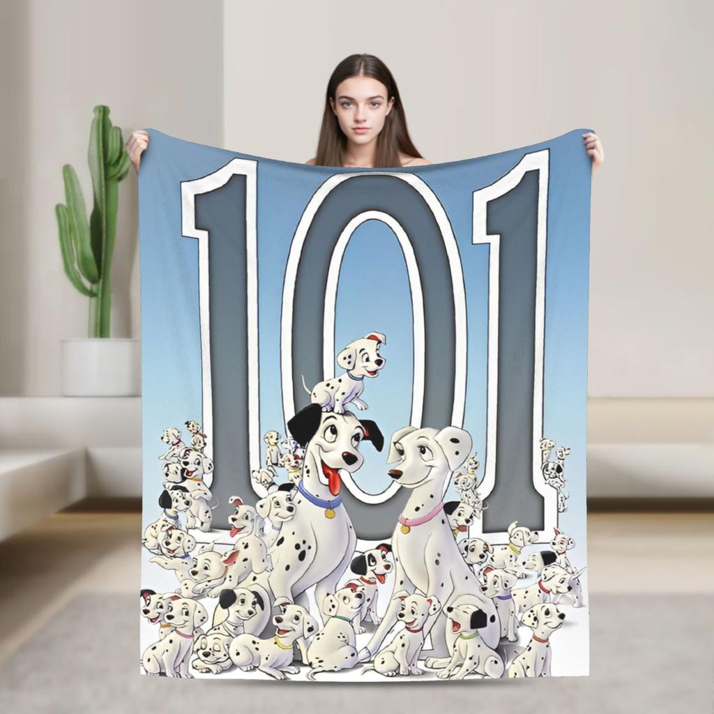 101 Dalmatians Cute DOG Pattern Blanket Anime Wool Vintage Warm Throw Blankets for Home Restaurant  Winter