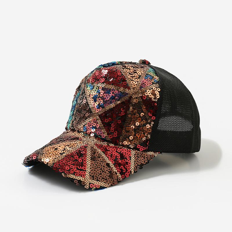 Chapeau casquette de baseball à paillettes pour femmes été maille grand tour de tête casquette chapeau de soleil tendance