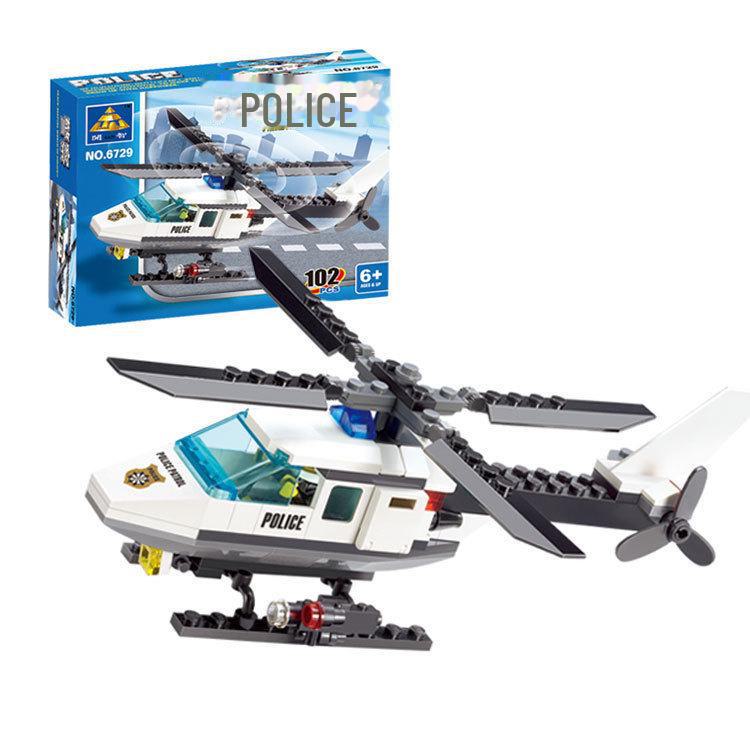 Children's Intellectual Toys: Police Helicopter Building Block Set #6729
