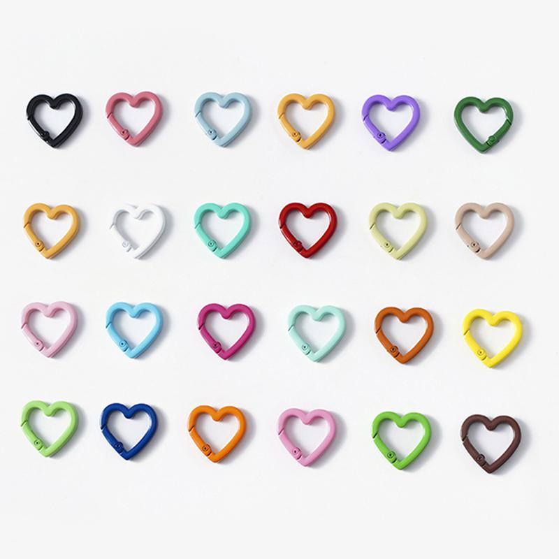 Yogodlns 10/20 Stück Metall Herz Federverschluss Öffnbarer Liebesförmiger Karabiner DIY Rucksack Taschen Zubehör