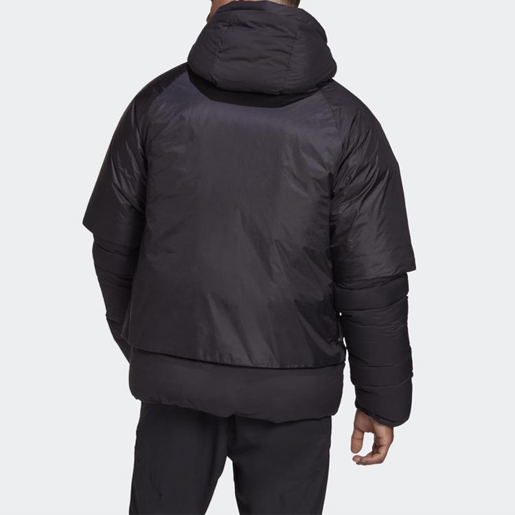 Adidas Detachable Hooded Insulated Waterproof Down Jacket Men Outerwear Black FT2421