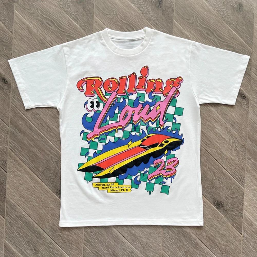 

Тренд 2024 Новый Стиль Красота Мода Тур Трэвиса Скотта Вокруг Футболка с Коротким Рукавом Мужская и Женская Одинаковый Тренд Четыре Сезона XXXXXL чёрный