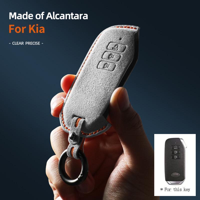 Interior Mouldings For Kia Niro Hybrid Sportage K5 Sorento MQ4 Ev6 Seltos Alcantara 7 Button Car Key Case Keychain Accessories 2