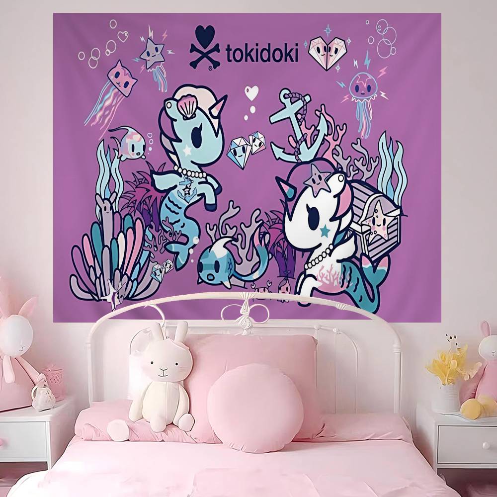 Japan Anime Tokidoki Chart Tapestry for Living Room Home Dorm Decor Art Home Decor