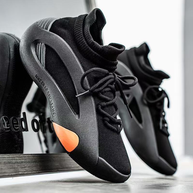 New men's shoes fly-woven mesh one-pedal casual socks shoes breathable non-slip trend versatile youth sports shoes