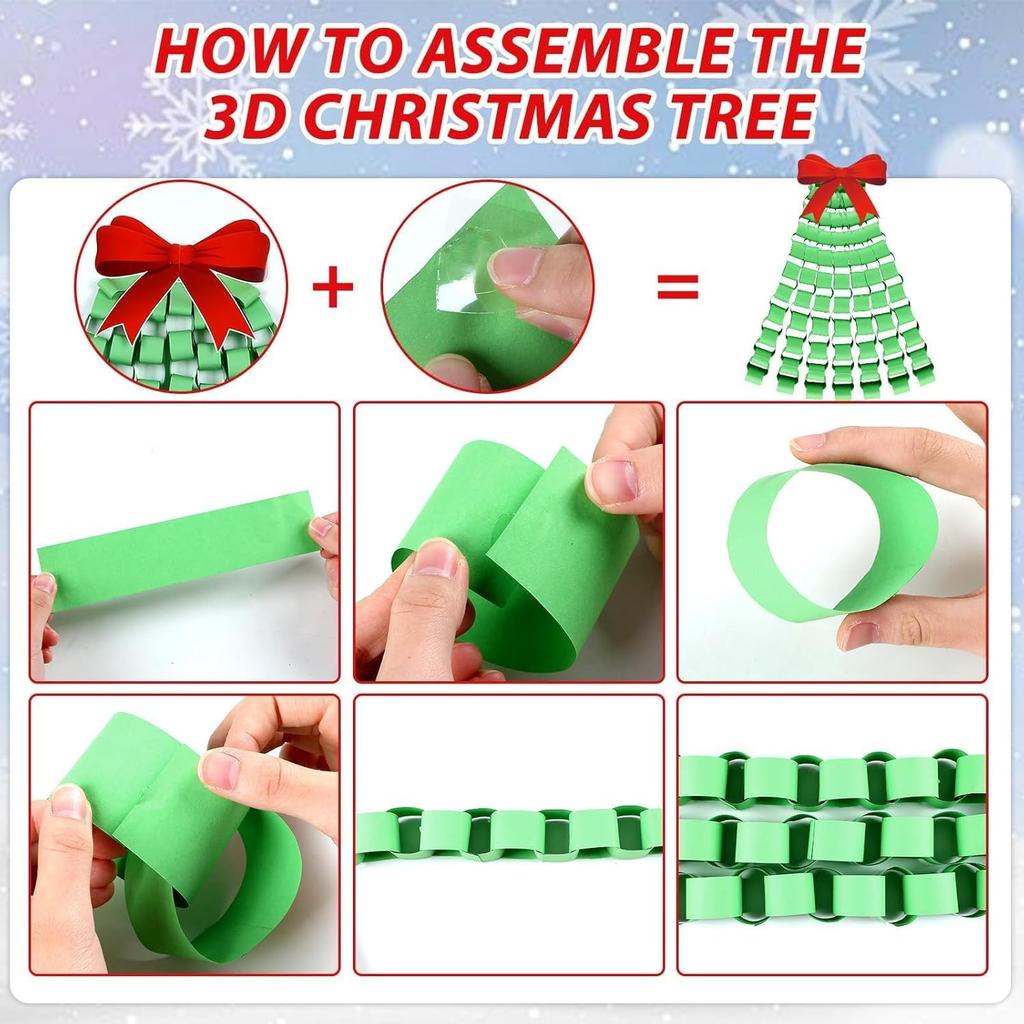 3D Christmas Tree Bulletin Board Decorations for Classroom Santa Claus Bulletin Board Merry Christmas Winter Paper Cutouts for Kids Xmas Party School