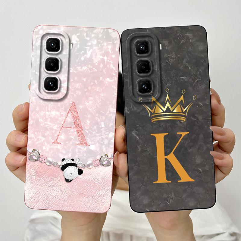For Infinix Hot 50 Pro 4G Case Fashion Crown Letters Matte Soft Shockproof Funda Cover for Infinix Hot 50 Pro + Plus 50pro Case